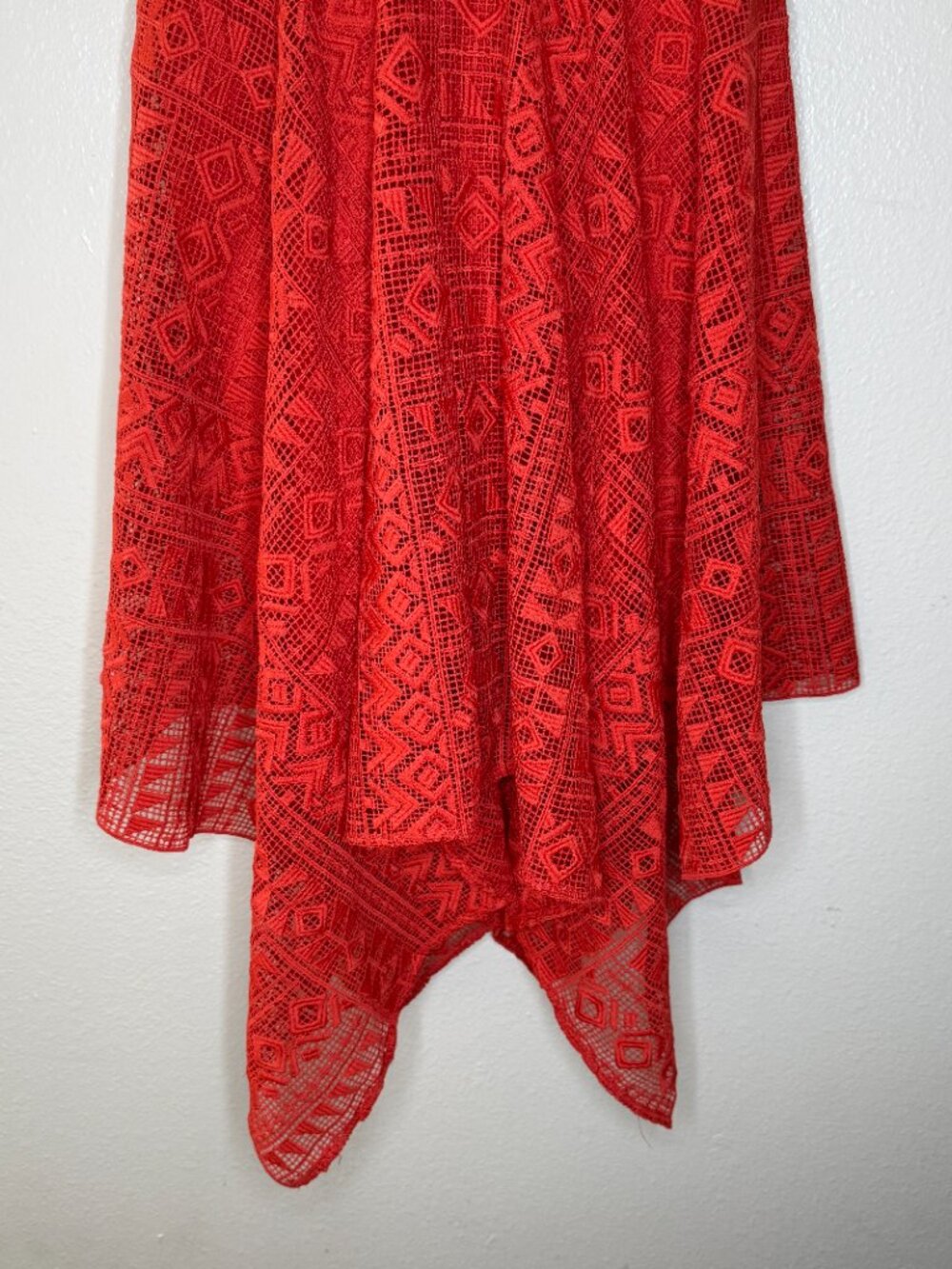 PRICE FIRM Anthropologie Maeve Orange Lace Handkerchief Dress 2/Small - Picture 5 of 9